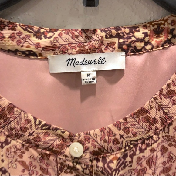 MADEWELL kaleidoscope print peasant top M - Picture 4 of 8